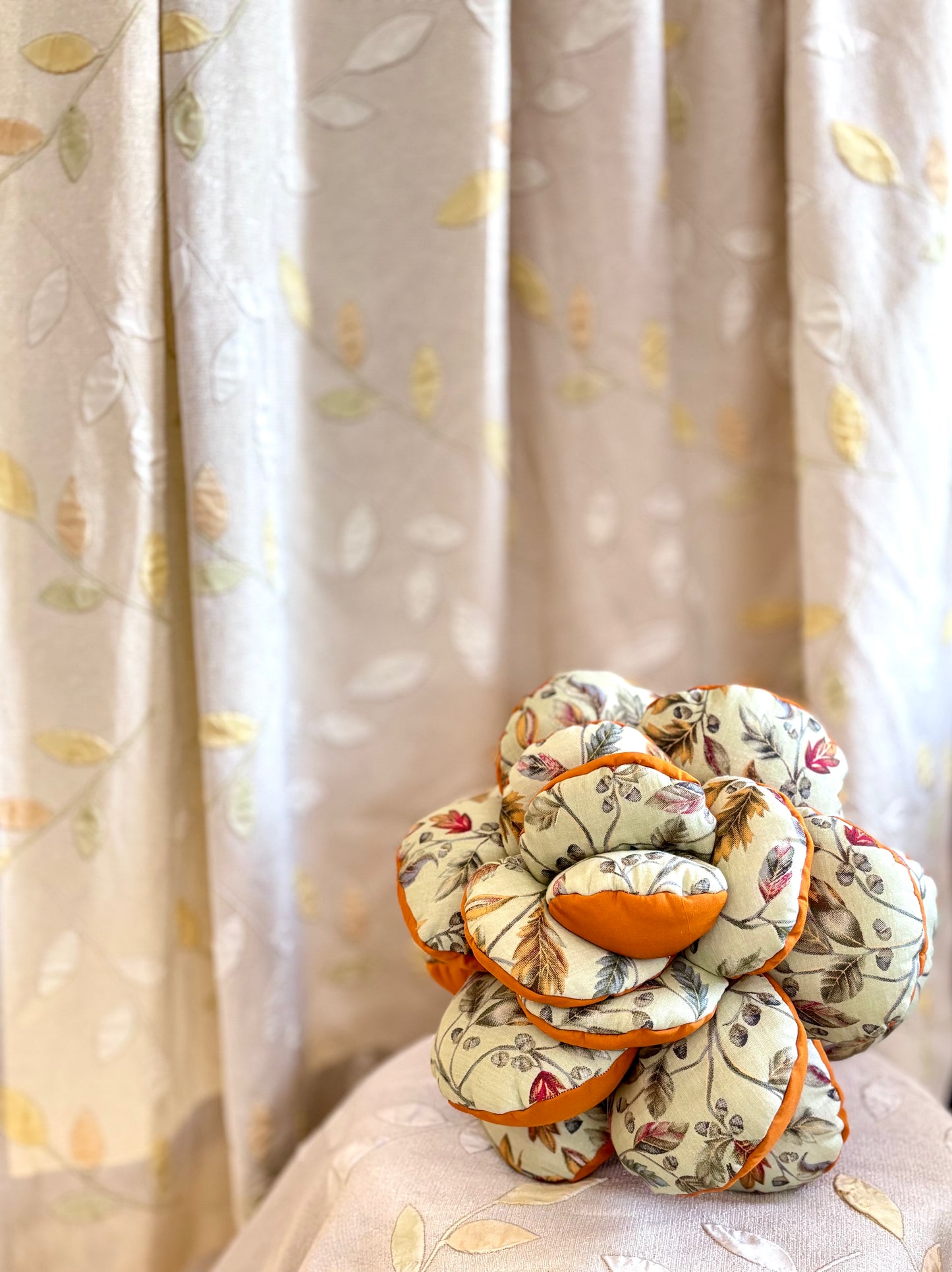 FLOWER CUSHIONS-MUSTARD