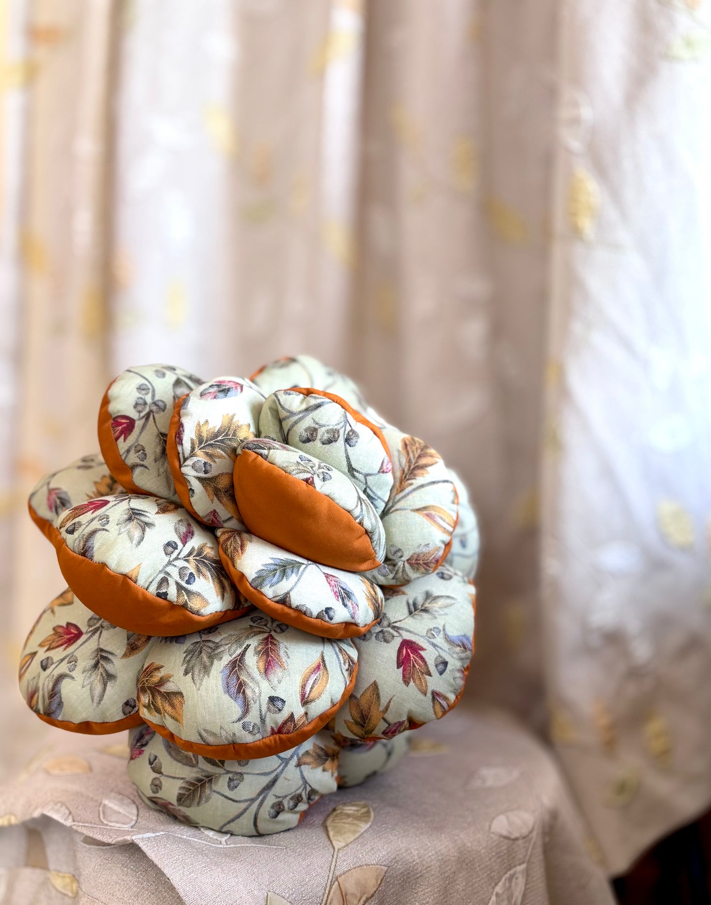 FLOWER CUSHIONS-MUSTARD