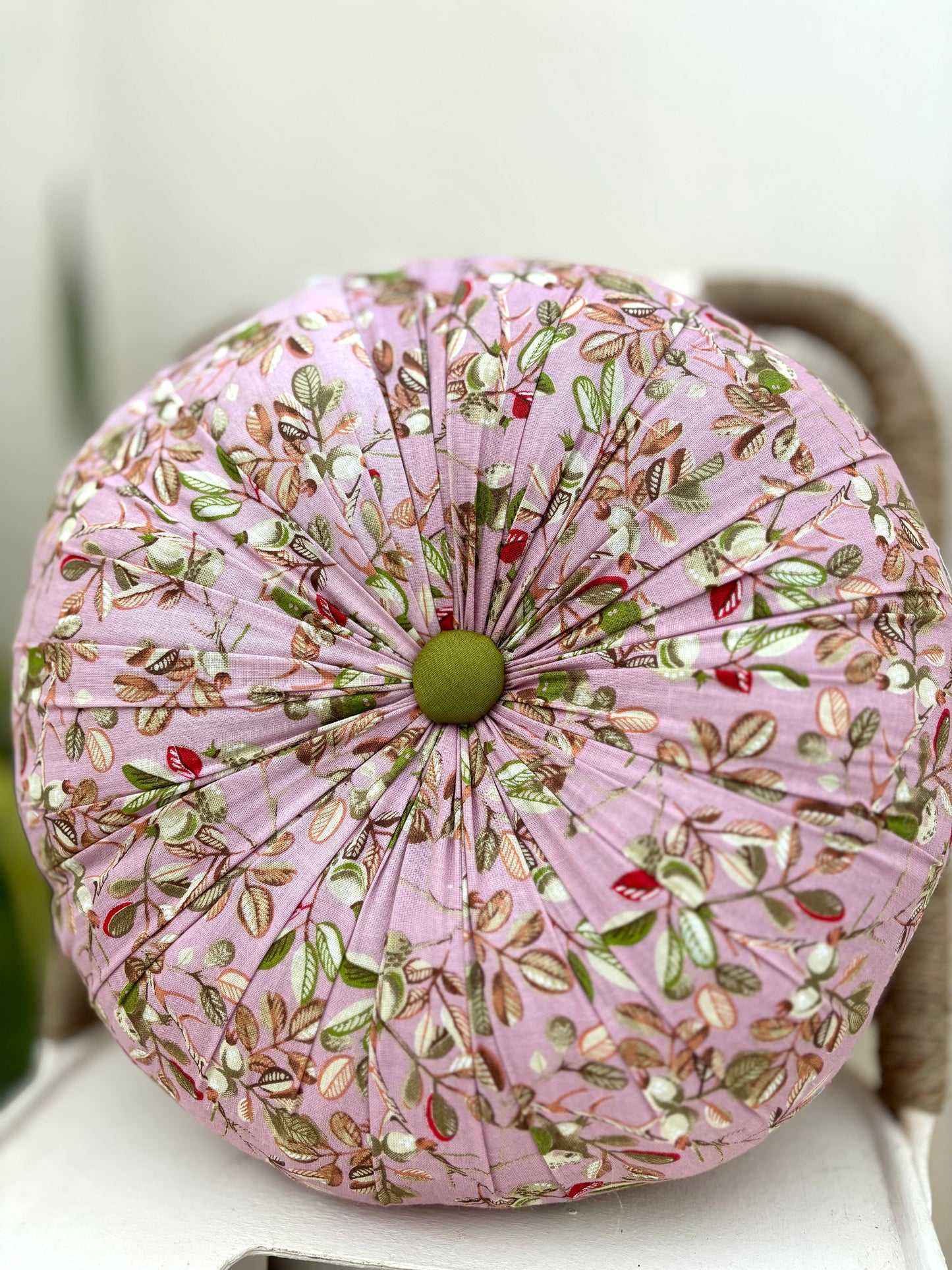 Gul Gulaab Cushions - Light Pink & Green (Set of 2)