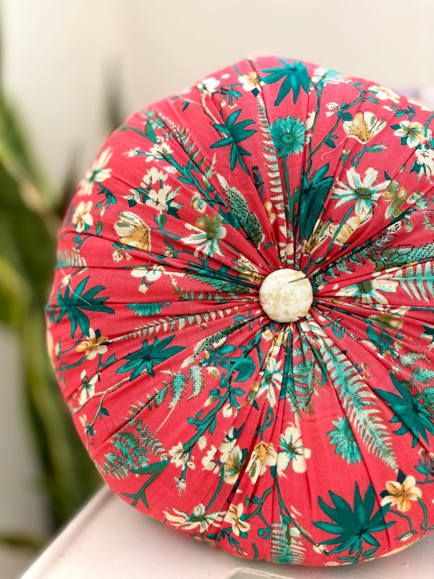 Gul Gulaab Cushions - RED and Green (Set of 2)