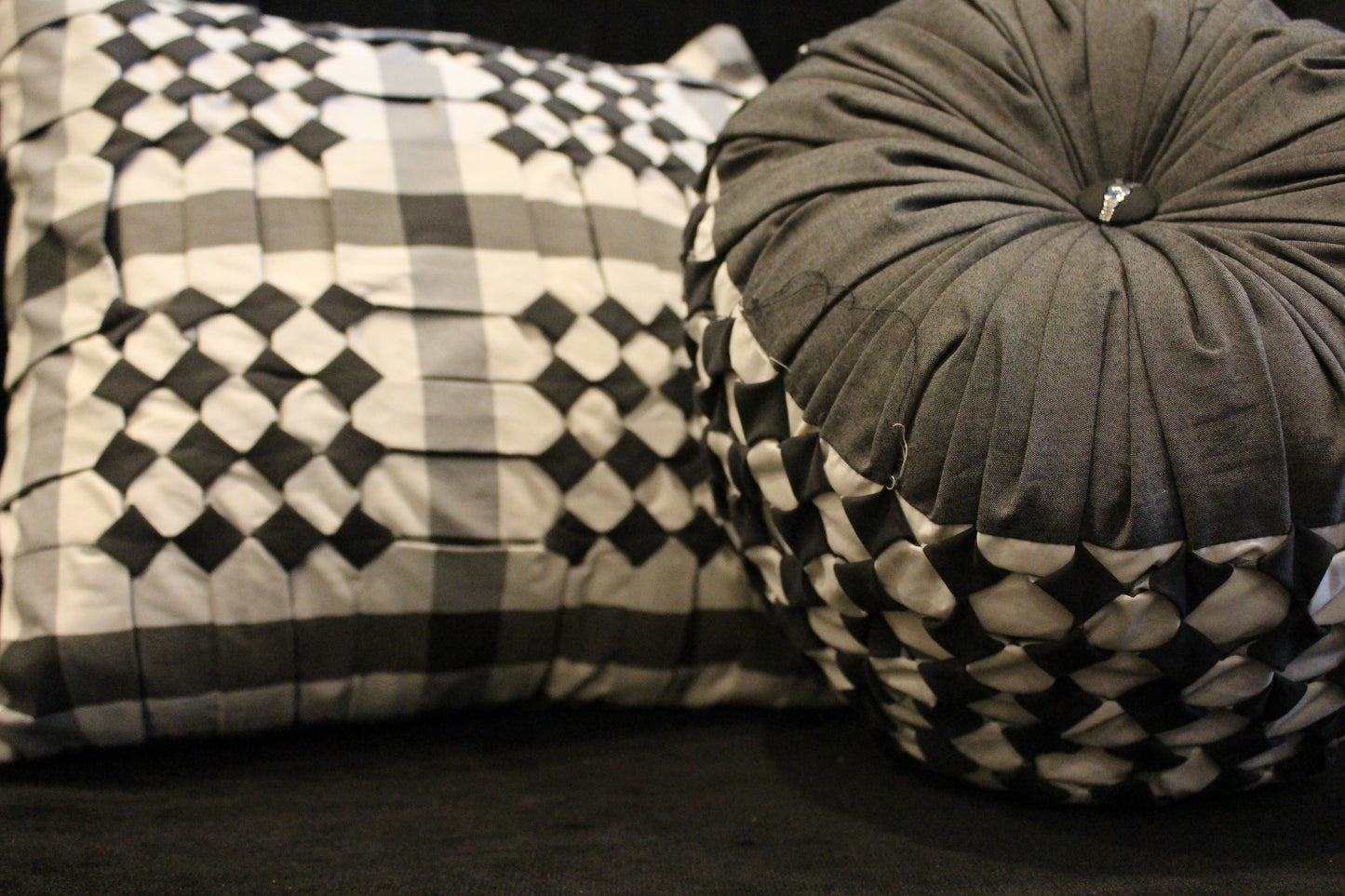 SMOCKQUARE CUSHION COVERS AND CUSHION SET (Set of 5))