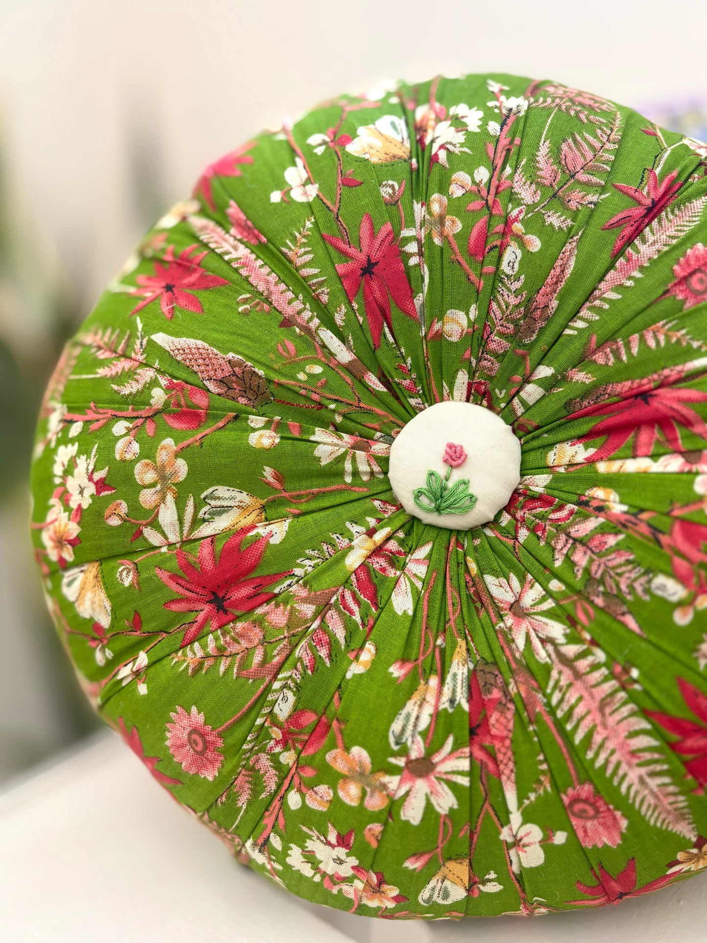 Gul Gulaab Cushions - Green (Set of 2)