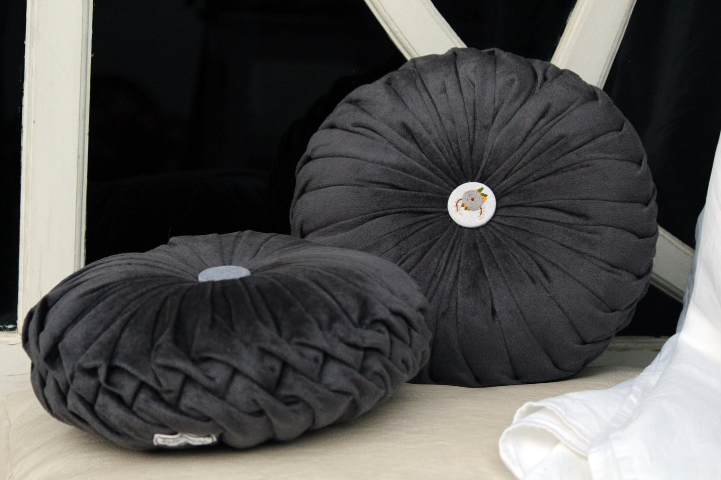 SMOCKLE CUSHIONS-GREY (Set of 2)