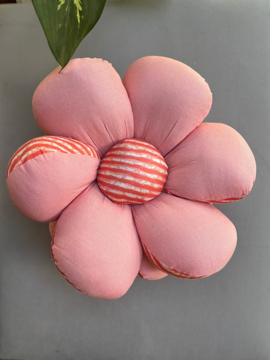 LEHERIYA FLOWER CUSHIONS-BABY PINK