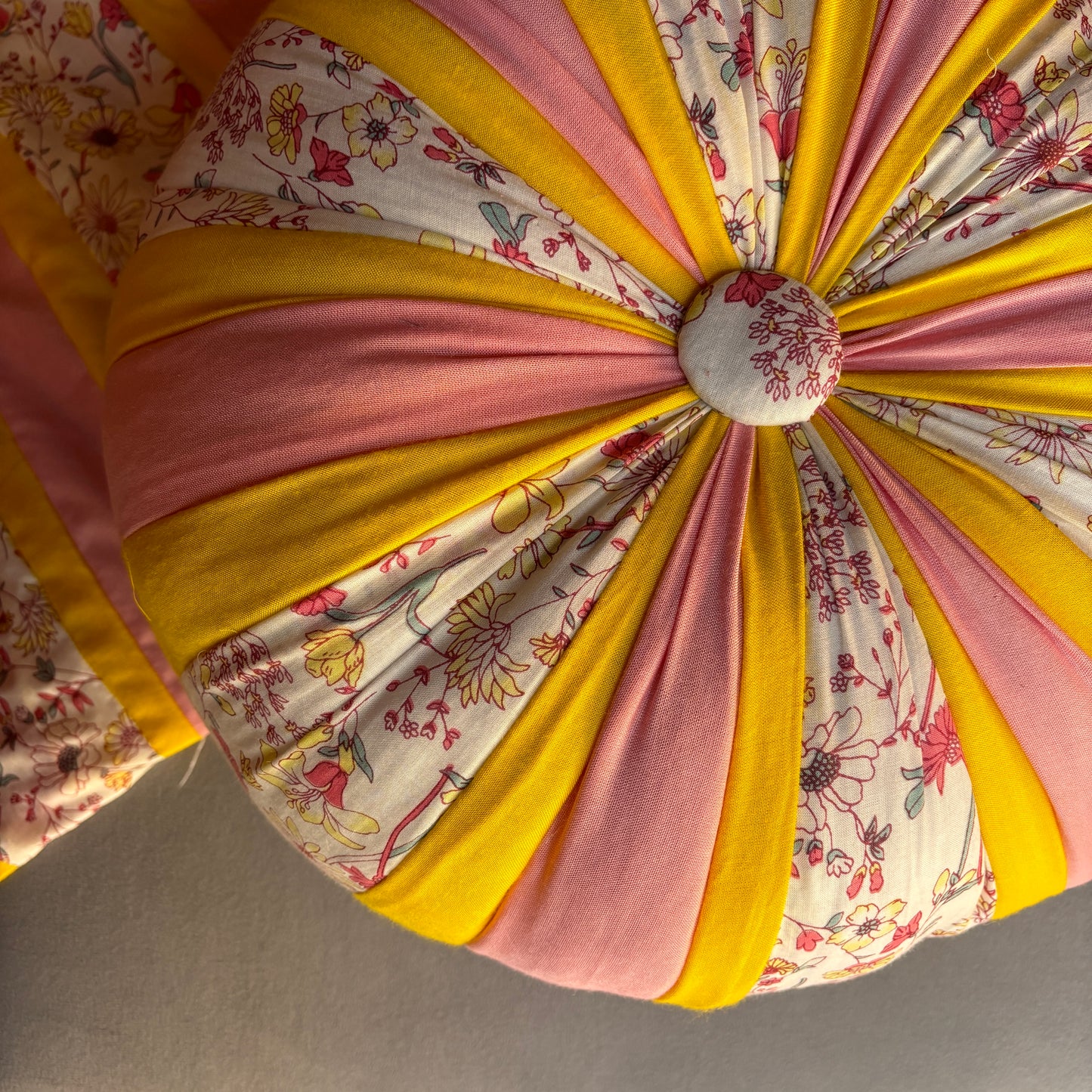 PATCHWORK CUSHIONS-YELLOW AND PINK (Set of 2)