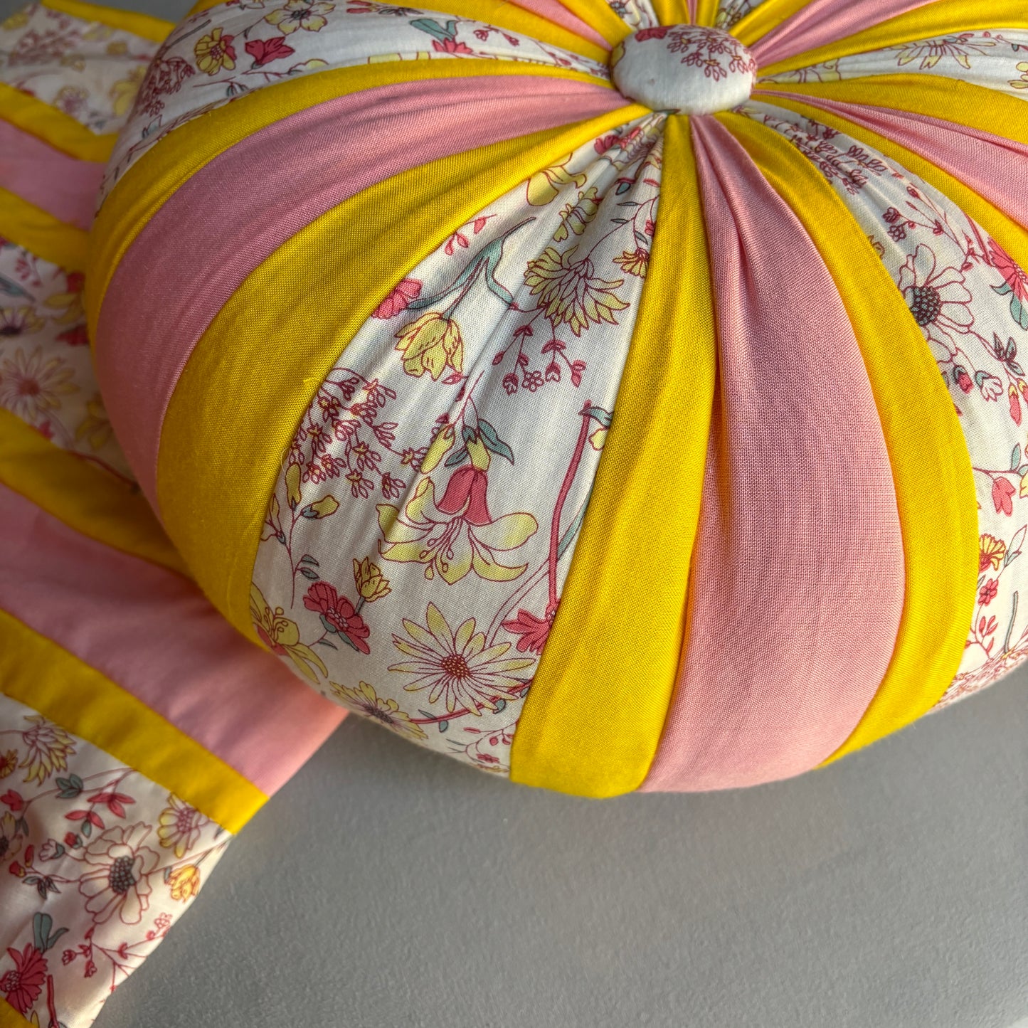 PATCHWORK CUSHIONS-YELLOW AND PINK (Set of 2)
