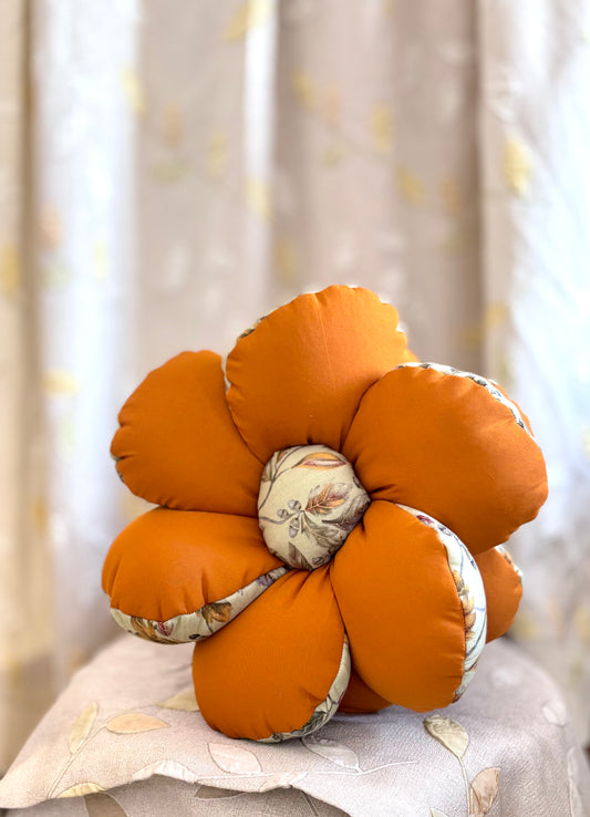 FLOWER CUSHIONS-MUSTARD