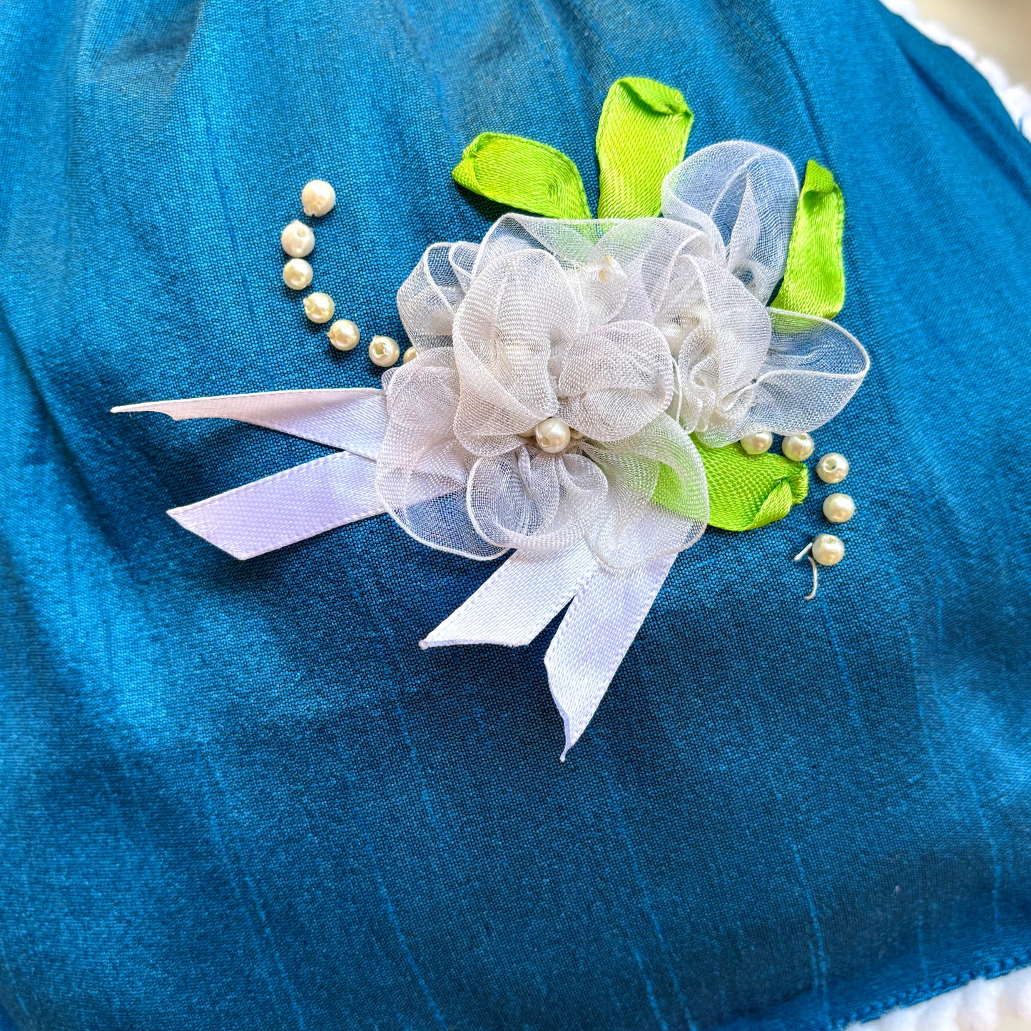 Ribbon Embroidery Potli - Paradise