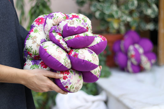 FLOWER CUSHIONS- PURPLE